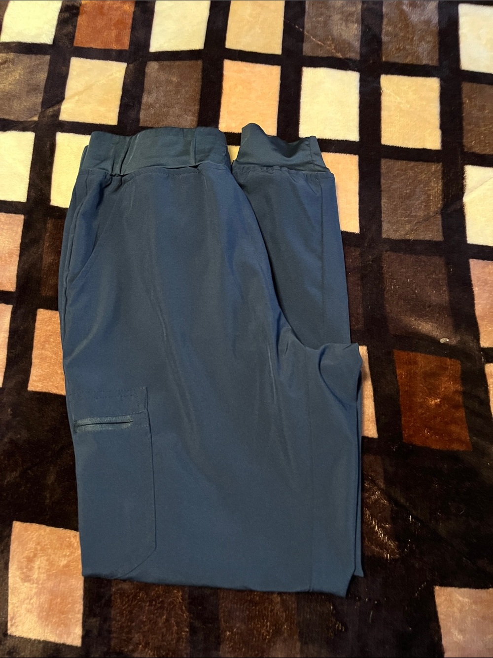 Women Srub Pants Blue Joggers